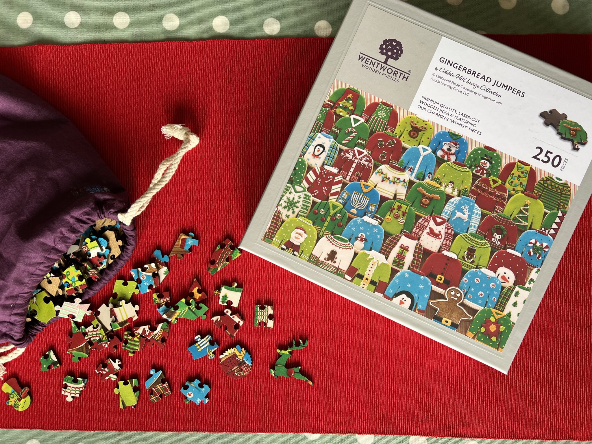 Wentworth Puzzles’ Gingerbread Jumpers Jigsaw Puzzle