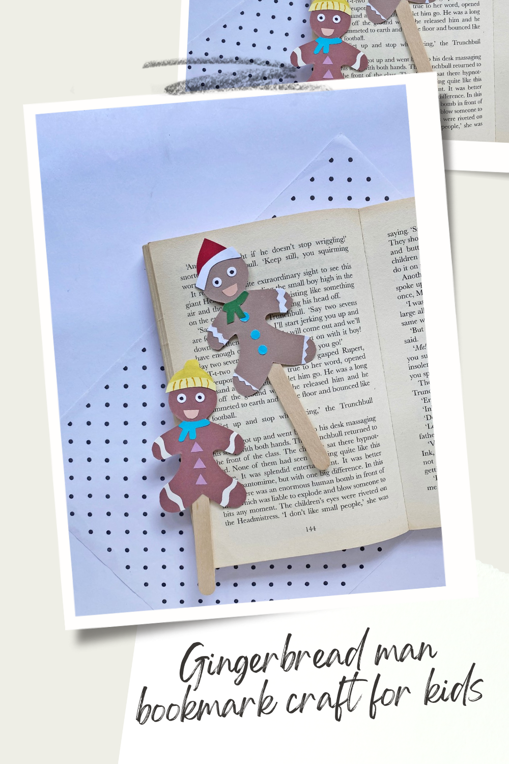 Simple Gingerbread Man Bookmark Craft for Children