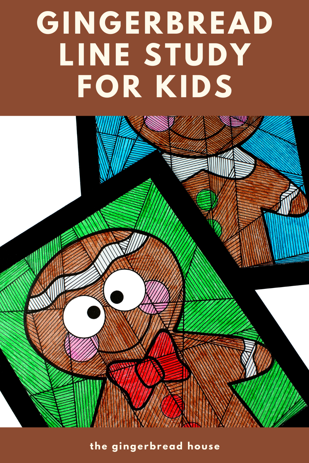 Line Study for Kids: Gingerbread Boy and Girl