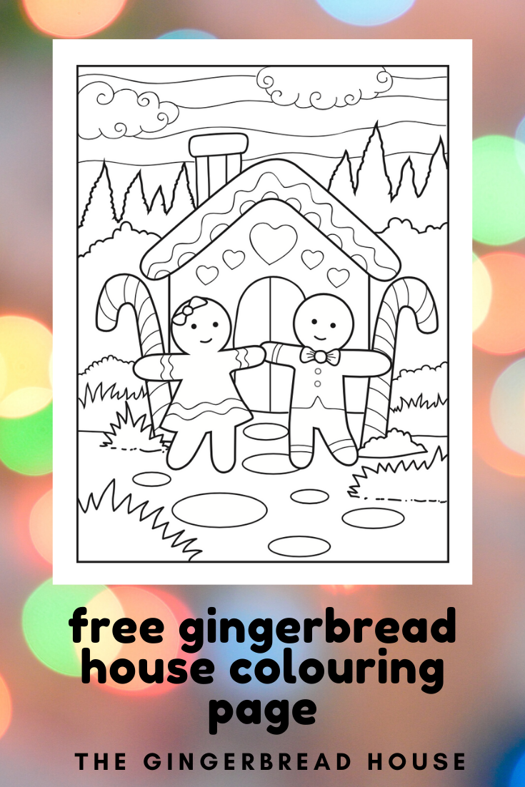 Complimentary Christmas Gingerbread House Coloring Page